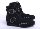 1/3UncleSD17 ID72 BJD Shoes Pointed-toe Leather Boots Rivets Deco PUNK Black DZ