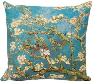 NEW 46CM 18" BELGIAN TAPESTRY CUSHION COVER, DESIGN 06006/30 VAN GOGH AMANDIER  - Picture 1 of 8