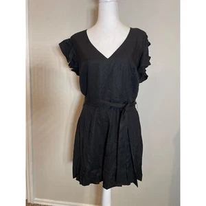 Gianni Bini Strampler schwarz Flatterärmel V-Ausschnitt Taille zum Binden - Bild 1 von 6