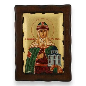 Icona di Santa Olga di Kiev - Icona greco-ortodossa bizantina fatta a mano - Foto 1 di 8