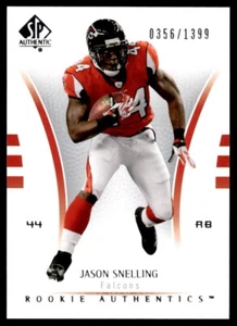 2007 SP Authentic Jason Snelling Rookie 0356/1399 Atlanta Falcons #110 R91 - Picture 1 of 2