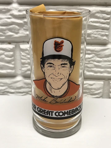 Vintage 1985 Baltimore Orioles Mike Boddicker Beverage Tumbler #52 Number 6/6 Cover