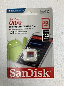 ~ New SanDisk Micro SD Memory Card - 32GB - MicroSDHC UHS-I Ultra 120MB/s