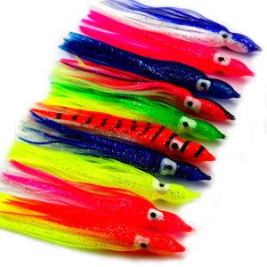 50 pezzi esche per gonna di calamari polpo esca hoochies esca da pesca morbida acqua salata 3 pollici - Foto 1 di 17