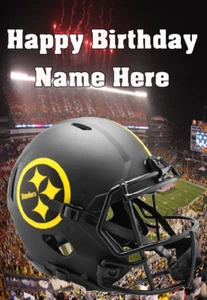 pnc201 Pittsburgh Steelers Birthday Greetings Card Personalised customised 4 you - Picture 1 of 1