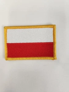 Embroidered Polish Flag hooked back Patch for hats or bags - Picture 1 of 1