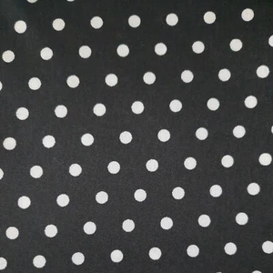 3+ Yards Fabric 45" X 124" Black & White Polka Dots Sewing Crafting - Picture 1 of 4