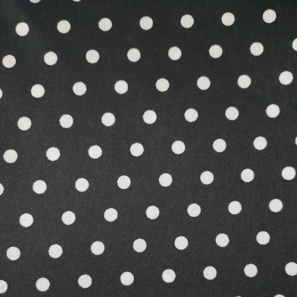 3+ Yards Fabric 45" X 124" Black & White Polka Dots Sewing Crafting - Image 1 of 4