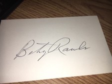 Betsy Rawls HOFer Signed 3x5 Index Card
