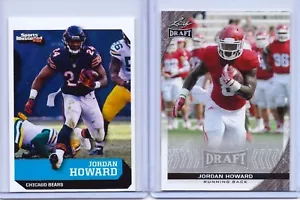 (2) JORDAN HOWARD 2016-17 "1ST EVER PRINTED" LEAF ROOKIE CARD LOT! CHICAGO BEARS - Picture 1 of 5