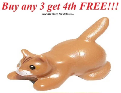 ☀️NUEVO LEGO Minifigura Minifigura Minifigura Animal Mascota Gato Agachado Gatito Gatito  Foto 1 de 2