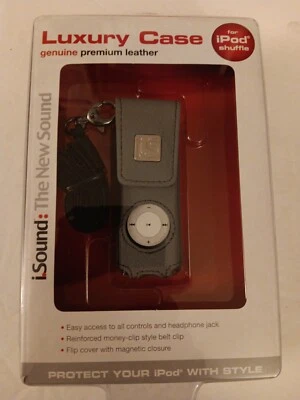 Funda de cuero de lujo gris DreamGear iSound para iPod Shuffle sellada de fábrica Foto 1 de 4