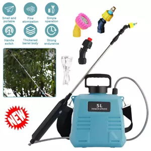 5L Electric Garden Pump Sprayer Spraying Battery Powered Watering W/ 3 Nozzles - Picture 1 of 16