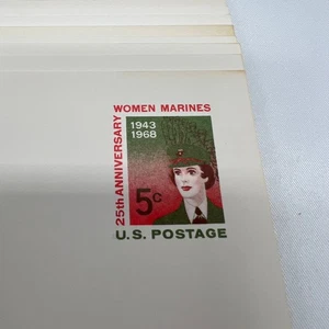 Lot of 16 US 5 Cent Postcards Unused 1968 25th Anniversary Women Marines - Picture 1 of 3