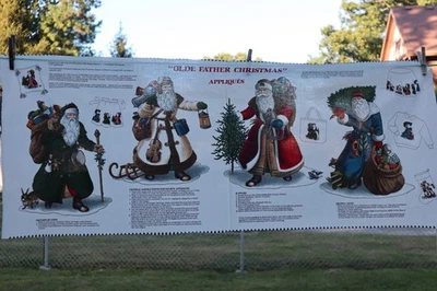 Vtg Cranston VIP Applique Fabric Panel Olde Father Christmas Santa Claus/ Un CUT - Image 1 of 3