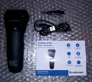BROOKSTONE Recharge Cordless Wet Dry STAINLESS STEEL BLADE Lithium FOIL SHAVER - Picture 1 of 4