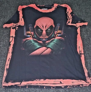 VINTAGE Deadpool Graphic T-Shirt Gr. LARGE Herren Tee SCHWARZ ROT L - Bild 1 von 5
