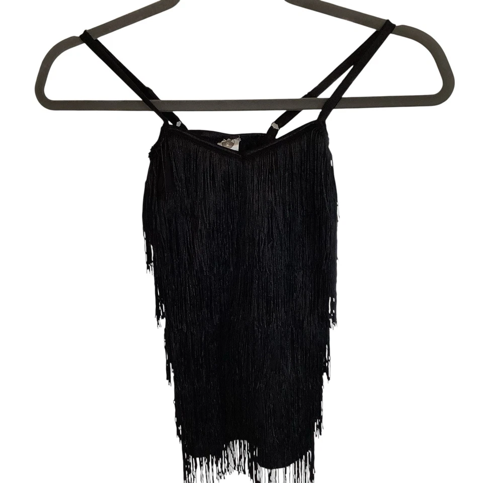 Women's Spirit Of Halloween Flapper Fringed Top Costume Party  Sizes S/M Black - Image 1 of 4