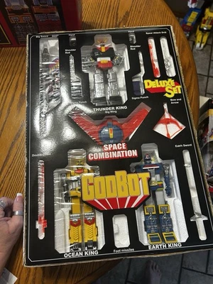 复古 Bandai Popy Godaikin GodBot 空间组合(带盒)金属压铸 — 第 1/4 张图片