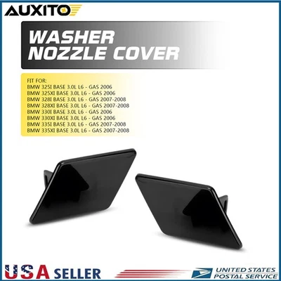 2 piezas cubiertas negras para lavadora de faros para BMW 325i 328i 330i 335i 2006 2007 2008 Foto 1 de 4