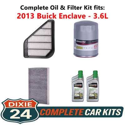 Fits: 2013 Buick Enclave 3.6L Complete Cabin, Air & Oil Filter Kit (5W-30) Foto 1 de 4