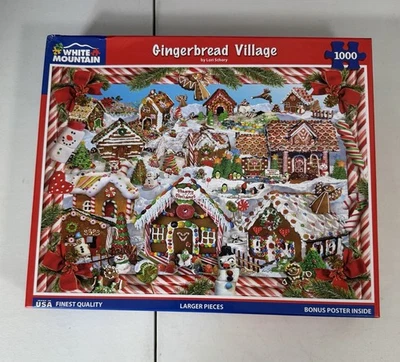 New 2025 Gingerbread Village White Mountain Puzzle - Image 1 of 4