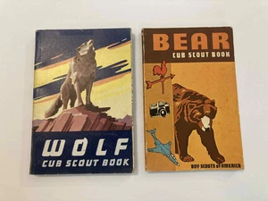 2 Vintage Jungpfadfinder Bücher Wolf Bär SC 1954 60er 70er Junge alte Grafik Lot - Bild 1 von 9