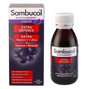 Sambucol Natural Black Elderberry Extra Defence Liquid | Vitamin C, B6 & D | - Picture 1 of 5