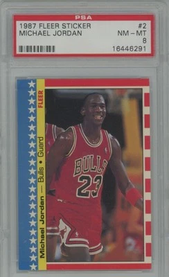 Fleer Michael Jordan 1987-88 PSA 8 Chicago Bulls #59 Foto 1 de 2