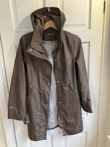 Chaqueta de lluvia de invierno para mujer Calvin Klein marrón talla pequeña pocas marcas - Imagen 1 de 24
