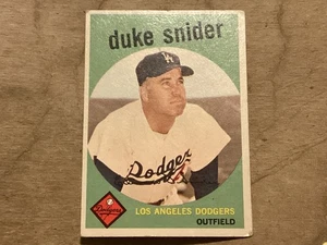 1959 Topps Baseball Card #20 Duke Snider - EX+ - Lite Corner Wear - No Creases - Bild 1 von 2