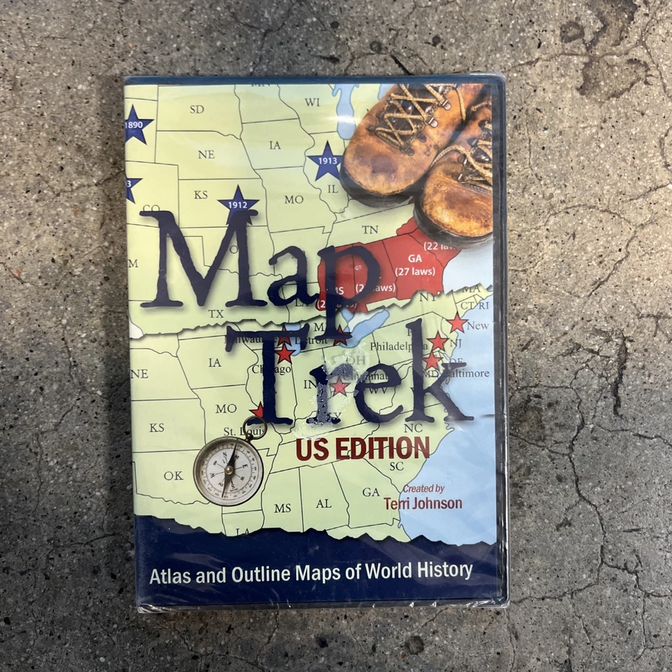 Map Trek, U.S. Edition on CD-ROM Lesson Plans Grades 1-12 NEW, Loose Disc - Image 1 of 4