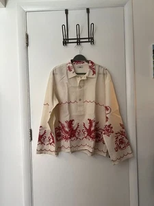 Bode Linen Popover Dragon Shirt L/XL - Picture 1 of 5