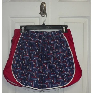 BCG Women's Stars & Stripes Elastic Drawstring Woven Shorts 4.5 In. Medium $20 - Picture 1 of 4
