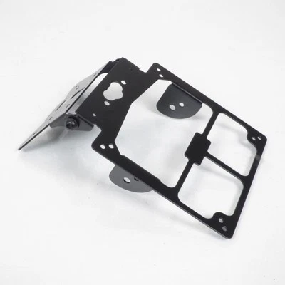 Support de plaque d immatriculation One repliable en aluminium noir pour moto - Photo 1/3