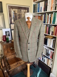 Ede & Ravenscroft Bespoke Green and Red Checked Heavy Tweed 3 Piece Suit - Picture 1 of 22