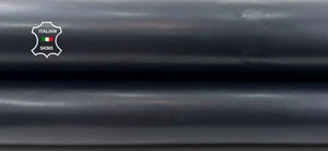 ANTHRACITE BLACK COATED Thick Strong Italian Calfskin Leather 9sqf 1.4mm #C6304 - Picture 1 of 7