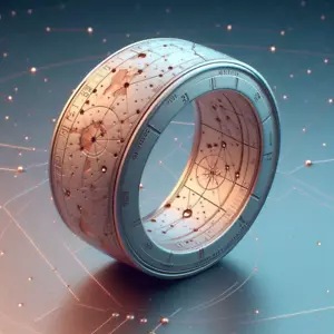 ANILLO MAPA CELESTE PLATA ESTERLINA 925K PERSONALIZADO PJ CHAPADO EN ORO CON ALINEACIÓN DE ESTRELLAS - Imagen 1 de 7