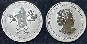2015 1/2 Oz Silver Canada $2 First Special Services Force USA-Canada TUBE FRESH! - Picture 1 of 1