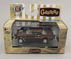 Máquinas 1:64 M2 *AUTO-MEETS R64* marrón 1955 Chevy Bel Air Gasser coche de arrastre *nuevo en caja* - Imagen 1 de 1