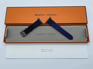 Original Apple Watch Hermes NOIR / BLEU SAPHIR Jumping Single Tour - 41mm 40mm - Bild 1 von 21