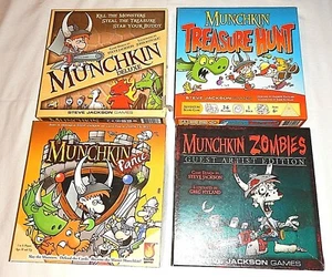 4 Munchkin Board Games Deluxe, Treasure Hunt, Panic, Zombies - Picture 1 of 3