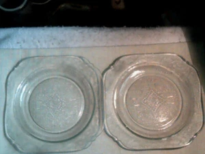 2 Vtg Federal Depression Glass RECOLLECTION MADRID Clear Plates 7 1/2" x 7 1/2" - Picture 1 of 10