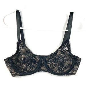 Vintage 80s Victoria Secret Bra 34B Gold Label Semi Sheer Lace Underwire NOS NWT - Picture 1 of 19