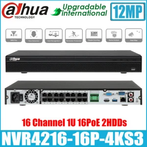 Videoregistratore di rete Dahua NVR NVR4216-16P-4KS3 12MP 16CH 1U 16PoE 2HDD Lite - Foto 1 di 10