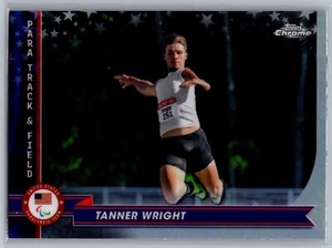 Tarjeta olímpica de atletismo Tanner Wright #104 cromada Topps 2024 para los Juegos Olímpicos de Estados Unidos - Imagen 1 de 2