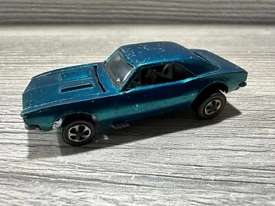Hot Wheels Redline Custom Camaro Aqua Blue USA 1967 Mattell *see Details* - Image 1 of 4