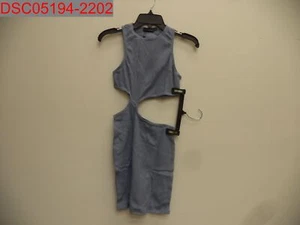 Pretty Little Thing Petite Womens Blue Waffle Knit Cut Out Racer 2 5059960356035 - Picture 1 of 10
