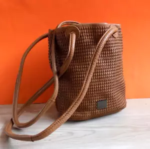 KOOBA Curacao Convertible Woven Leather Shoulder Crossbody Bag Brown - Picture 1 of 11