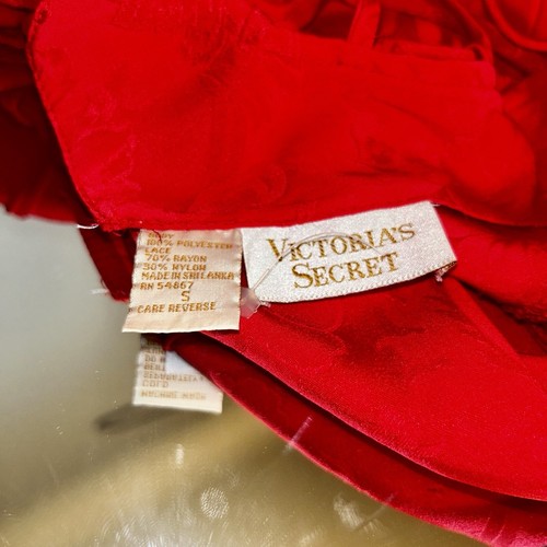 UNDERCOVER Pigiama abito slip rosso vintage etichetta oro Victorias Secret VS taglia S small